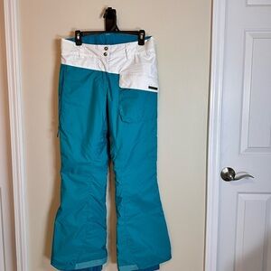 Women’s Wed’ze ski snowboard Junior small 24-25 waist Teal and White Snow Pants